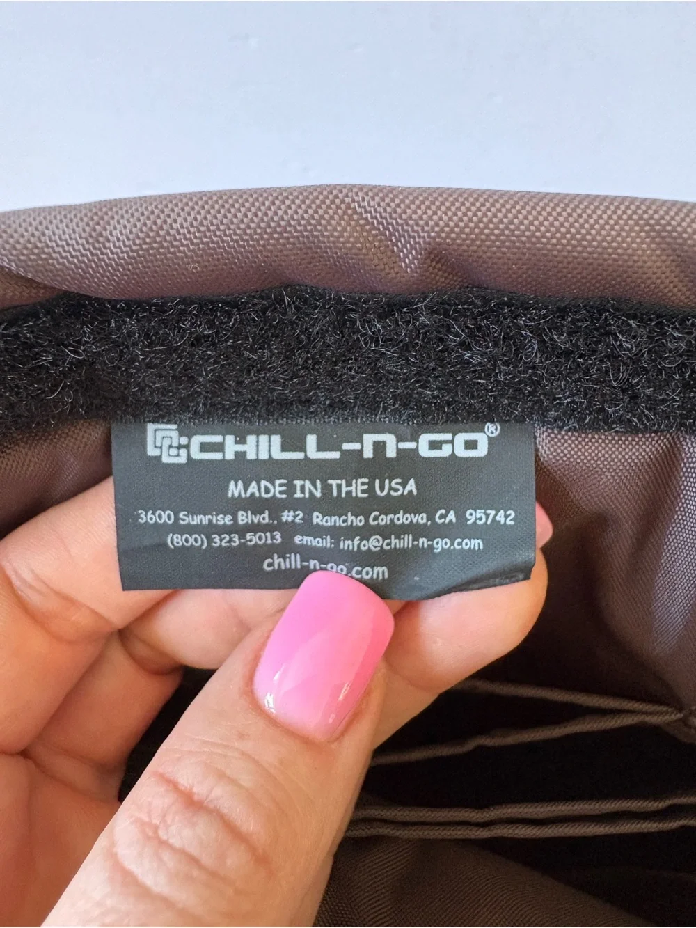 Chill-N-Go Made In USA Cooler Vine Bottle Bag Brown Party Picnic Beach Washable